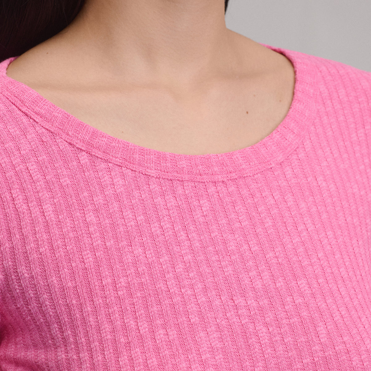 Women's Long-Sleeve Hacci Ribbed Top-Petunia-11
