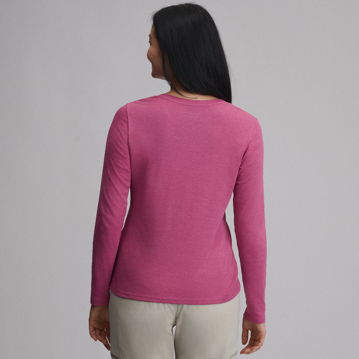Women's Everyday Long-Sleeve Crewneck T-Shirt-Dusty Rose-40