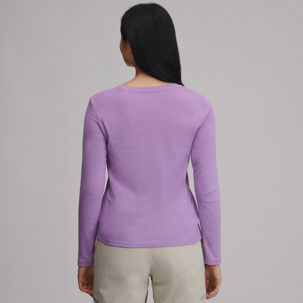 Women's Everyday Long-Sleeve Crewneck T-Shirt-Sugar Plum-52