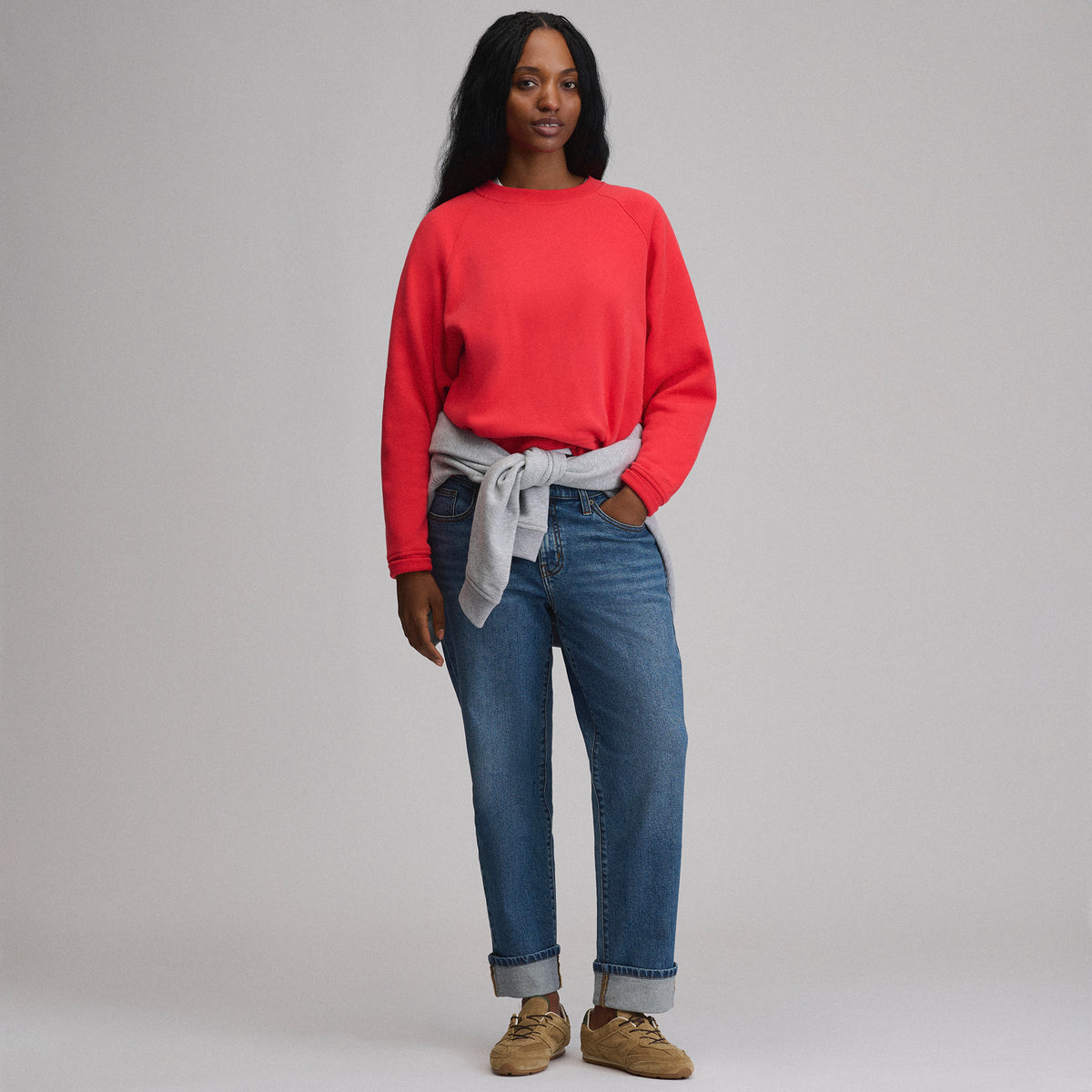 Women's Vintage Soft Crew Sweatshirt-Cayenne-Regular-T1