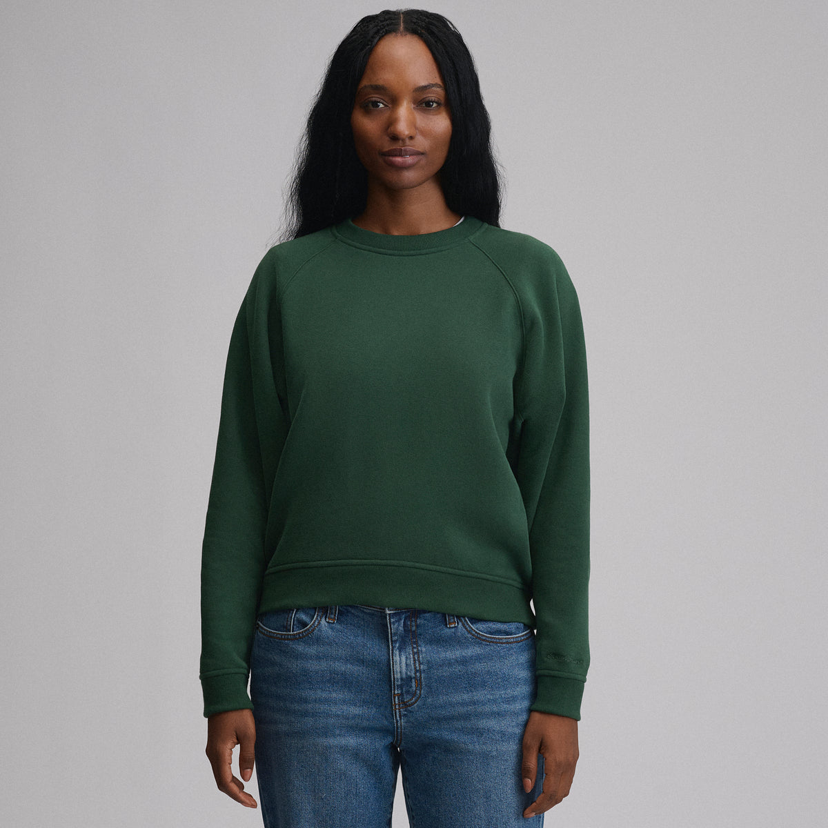 Women's Vintage Soft Crew Sweatshirt-Dark Mint-Regular-C1