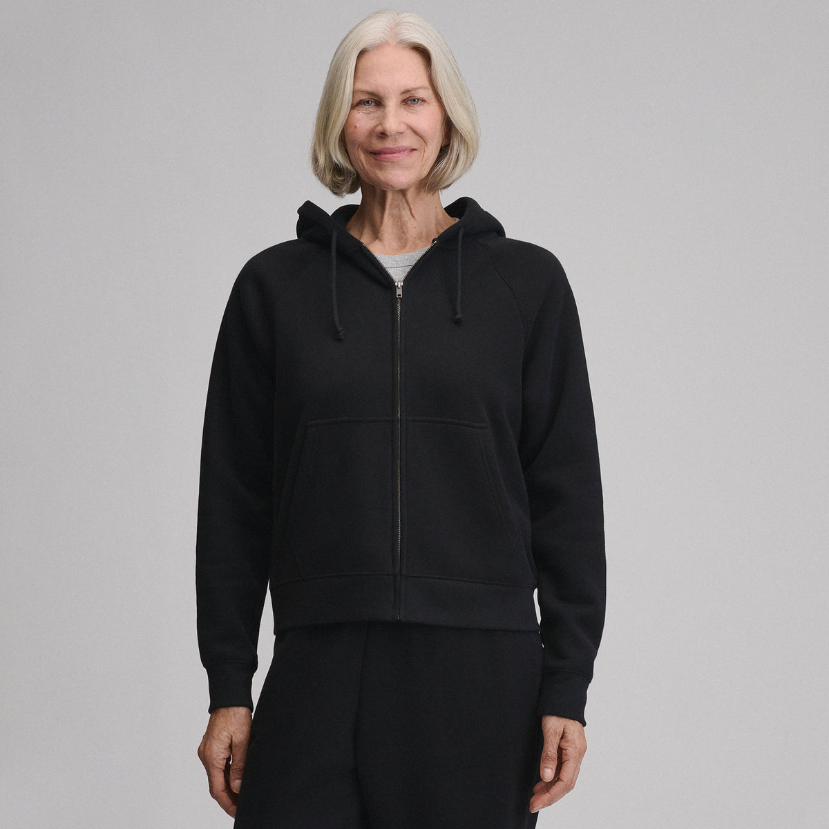 Women's Vintage Soft Full-Zip Hoodie-Black-6