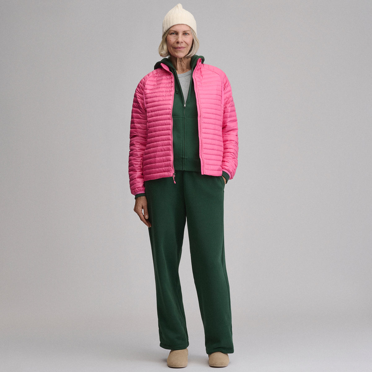Women's Vintage Soft Full-Zip Hoodie-Dark Mint-14