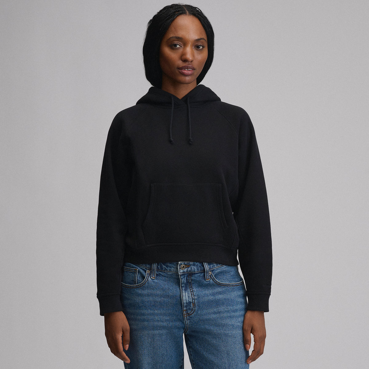 Women's Vintage Soft Pullover Hoodie-Black-6