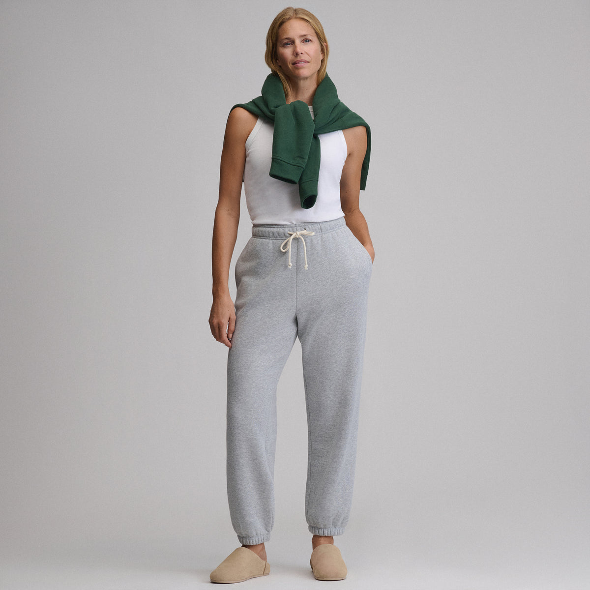 Women's Vintage Soft Relaxed Fit Jogger Sweatpants-Htr Grey-12