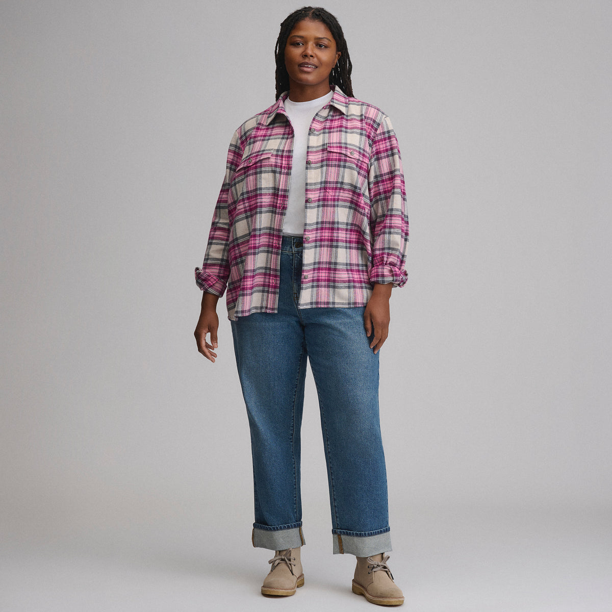 Women's Long-Sleeve Heritage Soft Classic Flannel Shirt-Floral-8