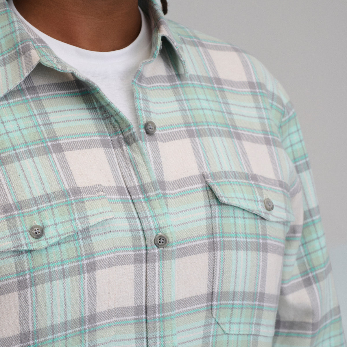 Women's Long-Sleeve Heritage Soft Classic Flannel Shirt-Pepper Mint-11