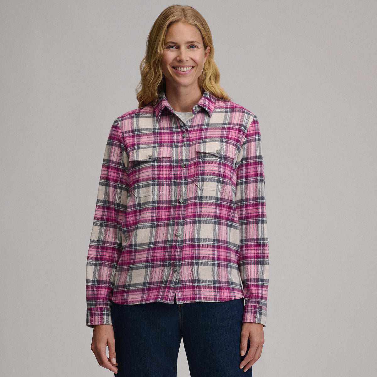 Women's Long-Sleeve Heritage Soft Classic Flannel Shirt-Floral-5