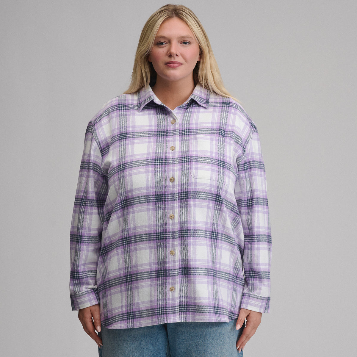 Women's Long-Sleeve Heritage Soft Boyfriend Flannel Shirt-Orchid-9