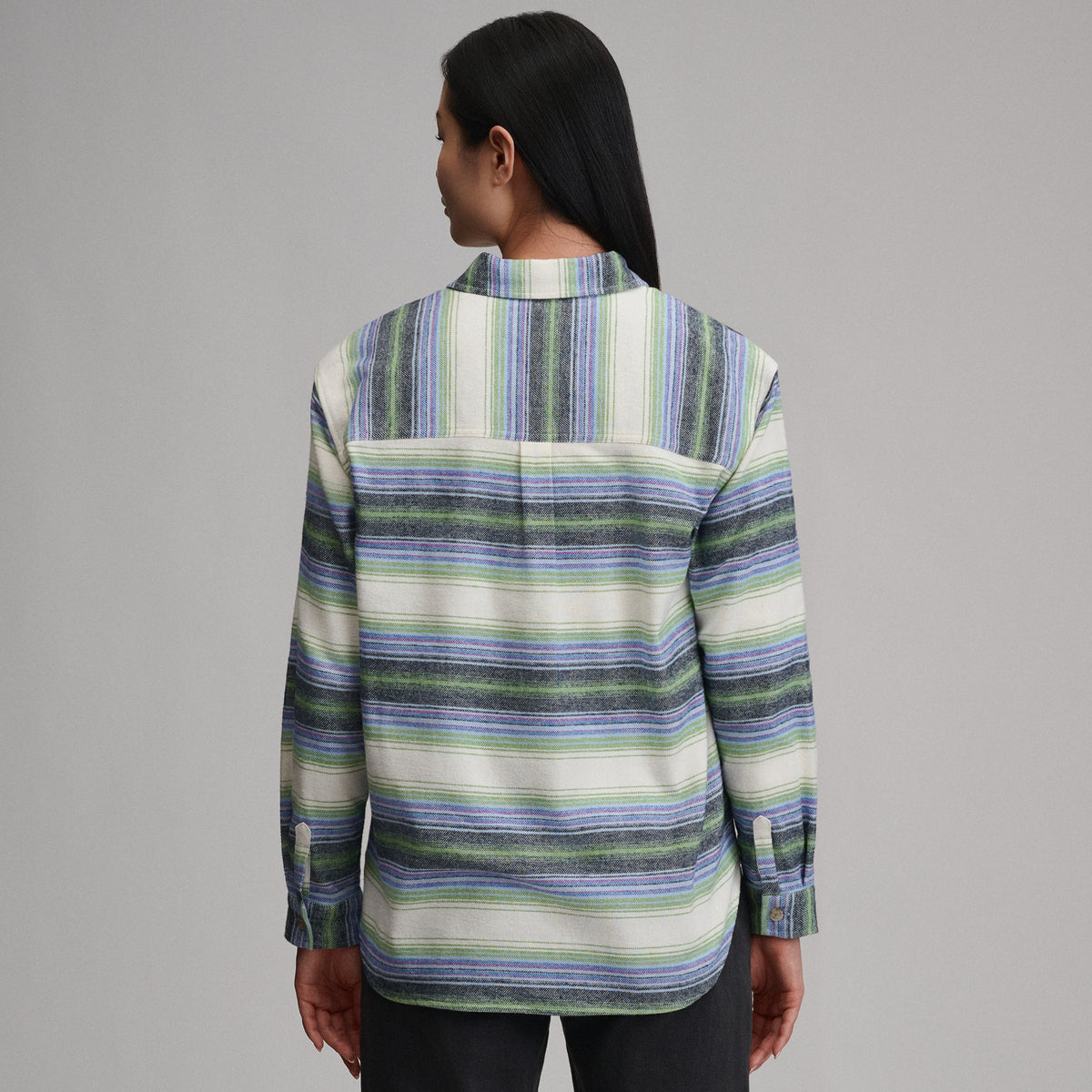 Women's Long-Sleeve Heritage Soft Boyfriend Flannel Shirt-Limestone-6