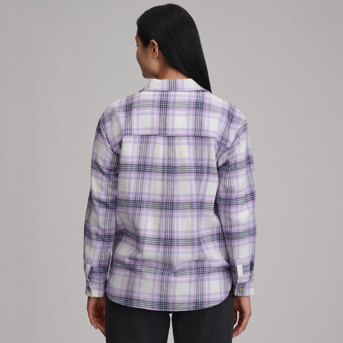 Women's Long-Sleeve Heritage Soft Boyfriend Flannel Shirt-Orchid-10