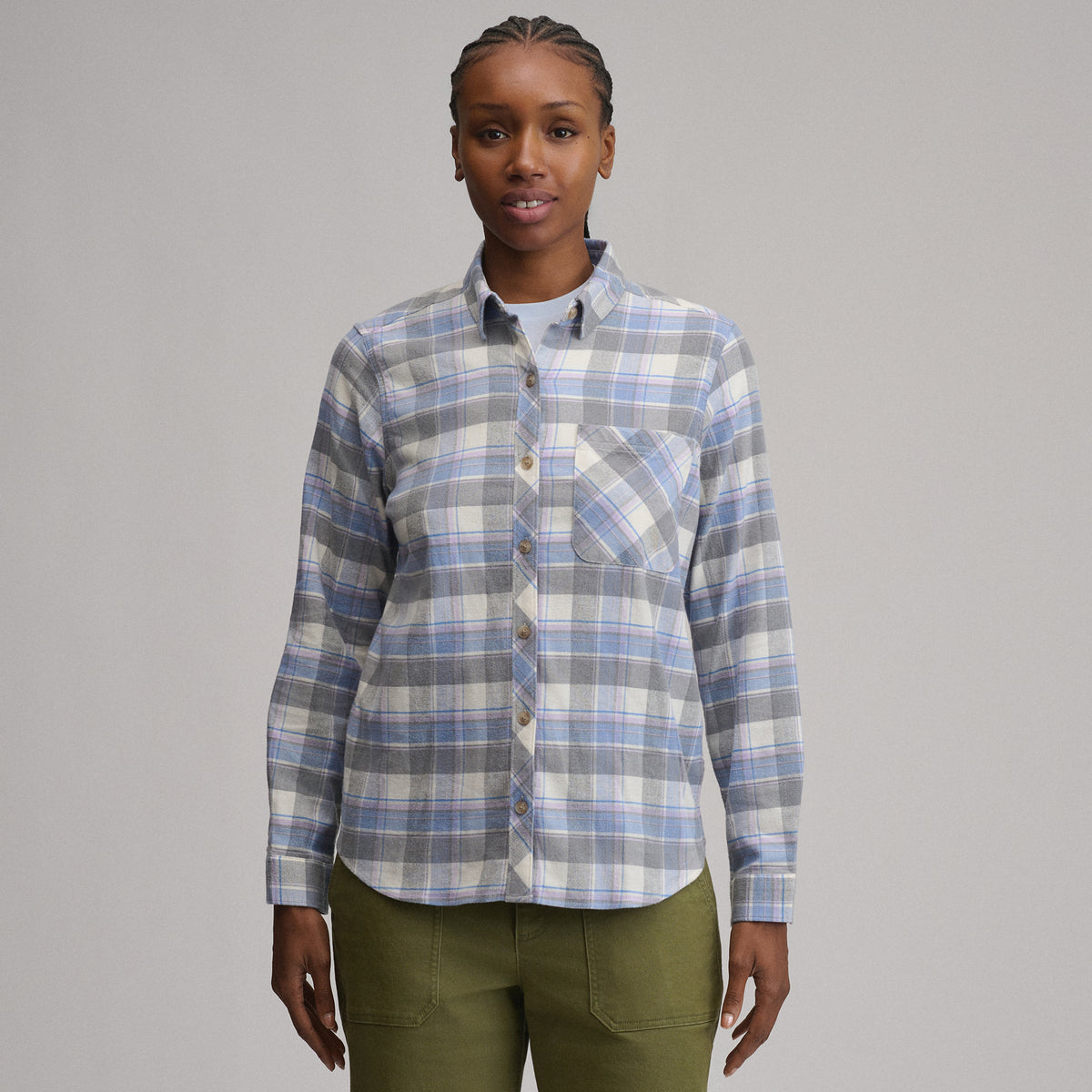 Women's W Field Flex Flannel Shirt-Heather Gray-9
