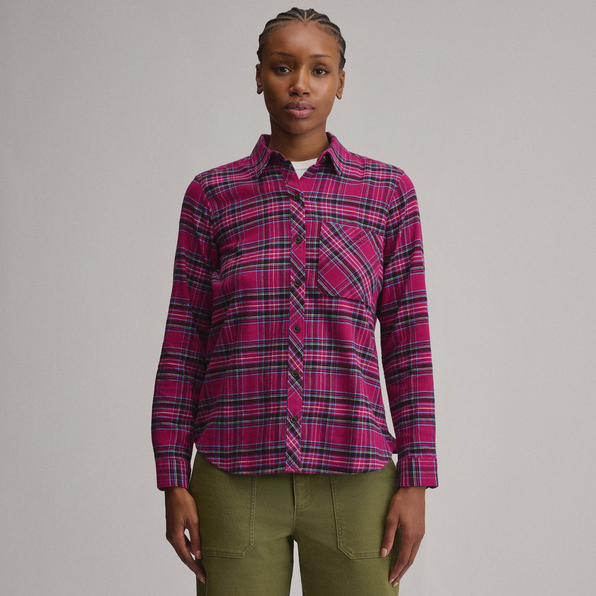 Women's W Field Flex Flannel Shirt-Wine Berry-13