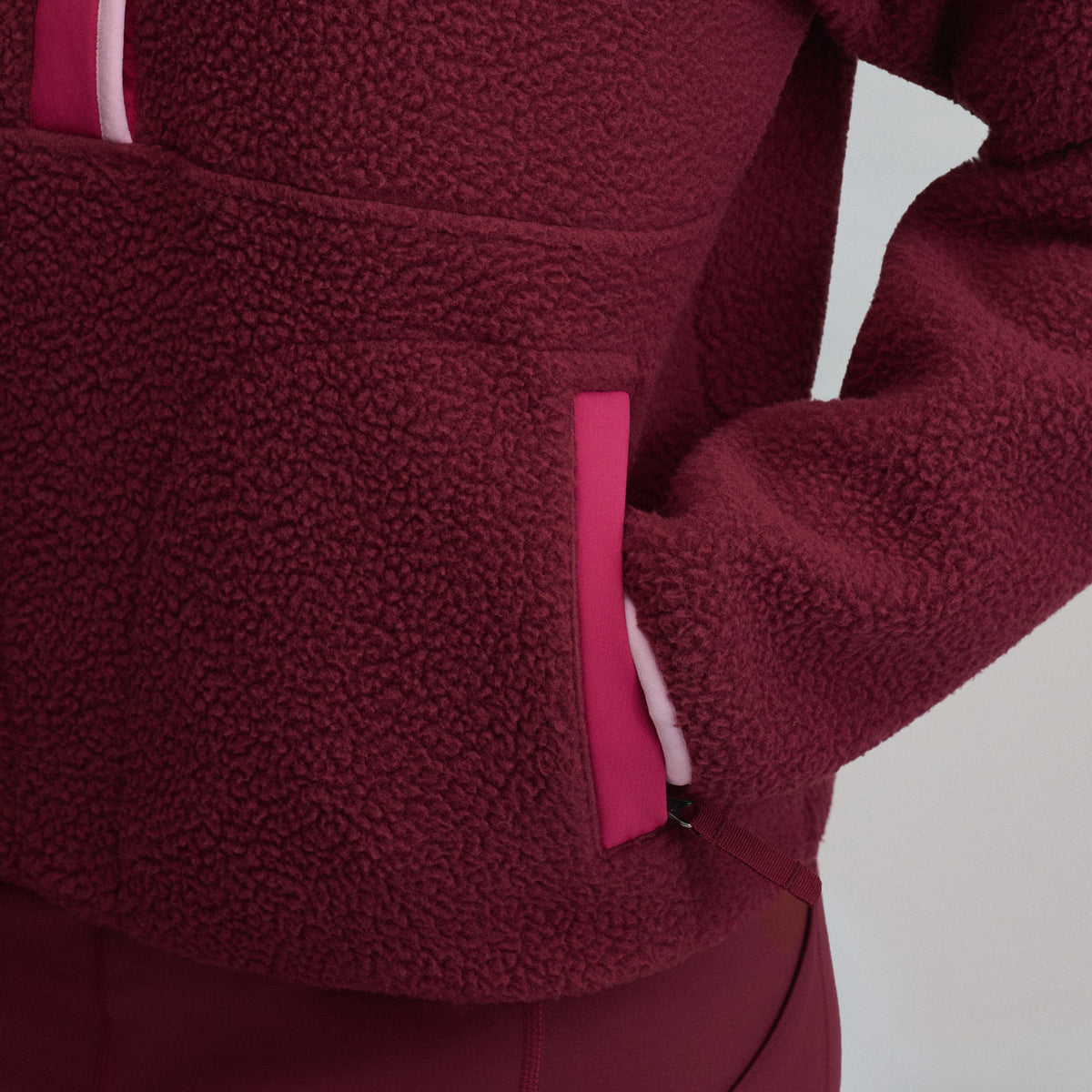 Women's Plush Fleece Snap-Mock Pullover-Dk Lava-7
