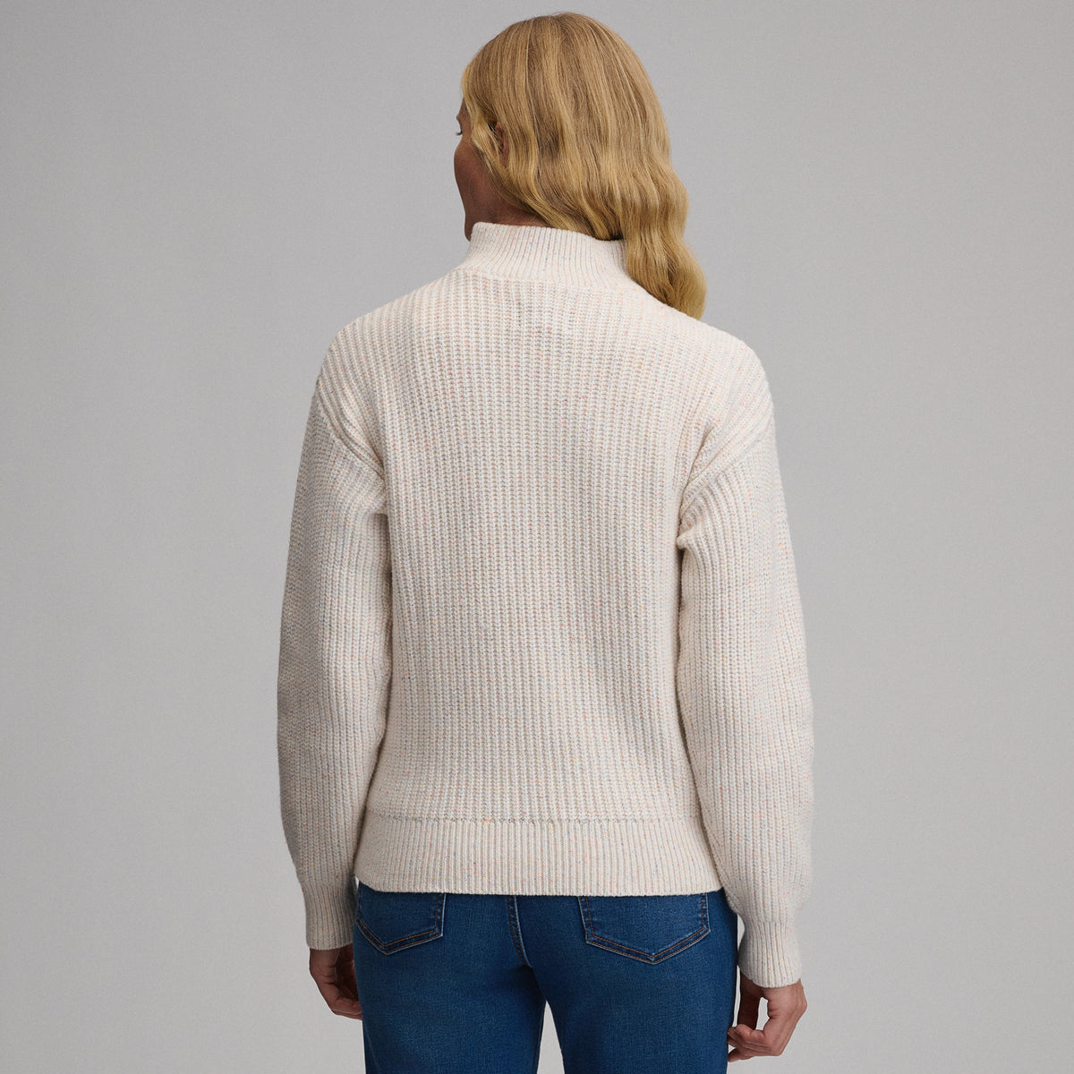 Women's Everloft Quarter-Zip Sweater-Ivory-2
