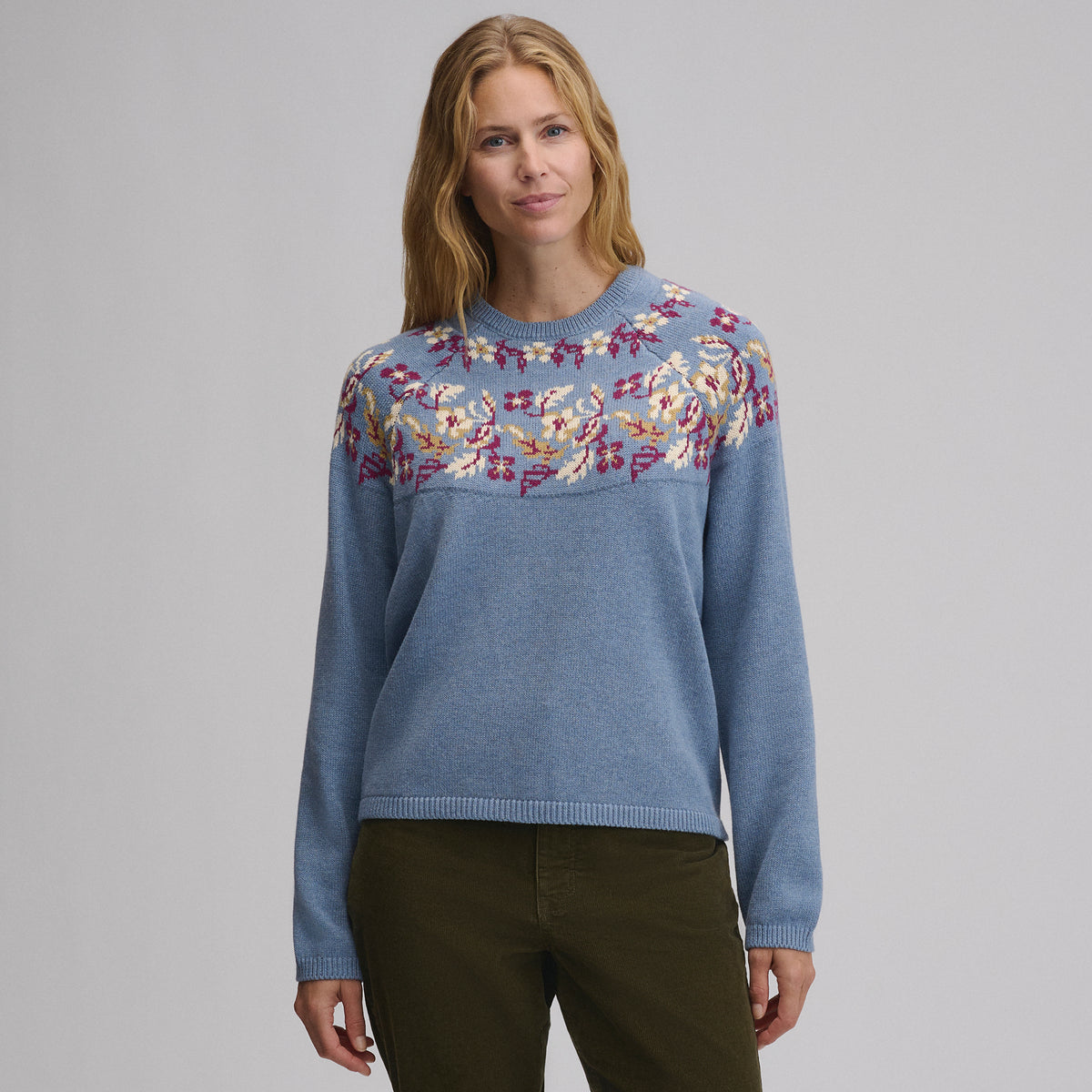 Placed Intarsia Sweater-Dark Horizon-1