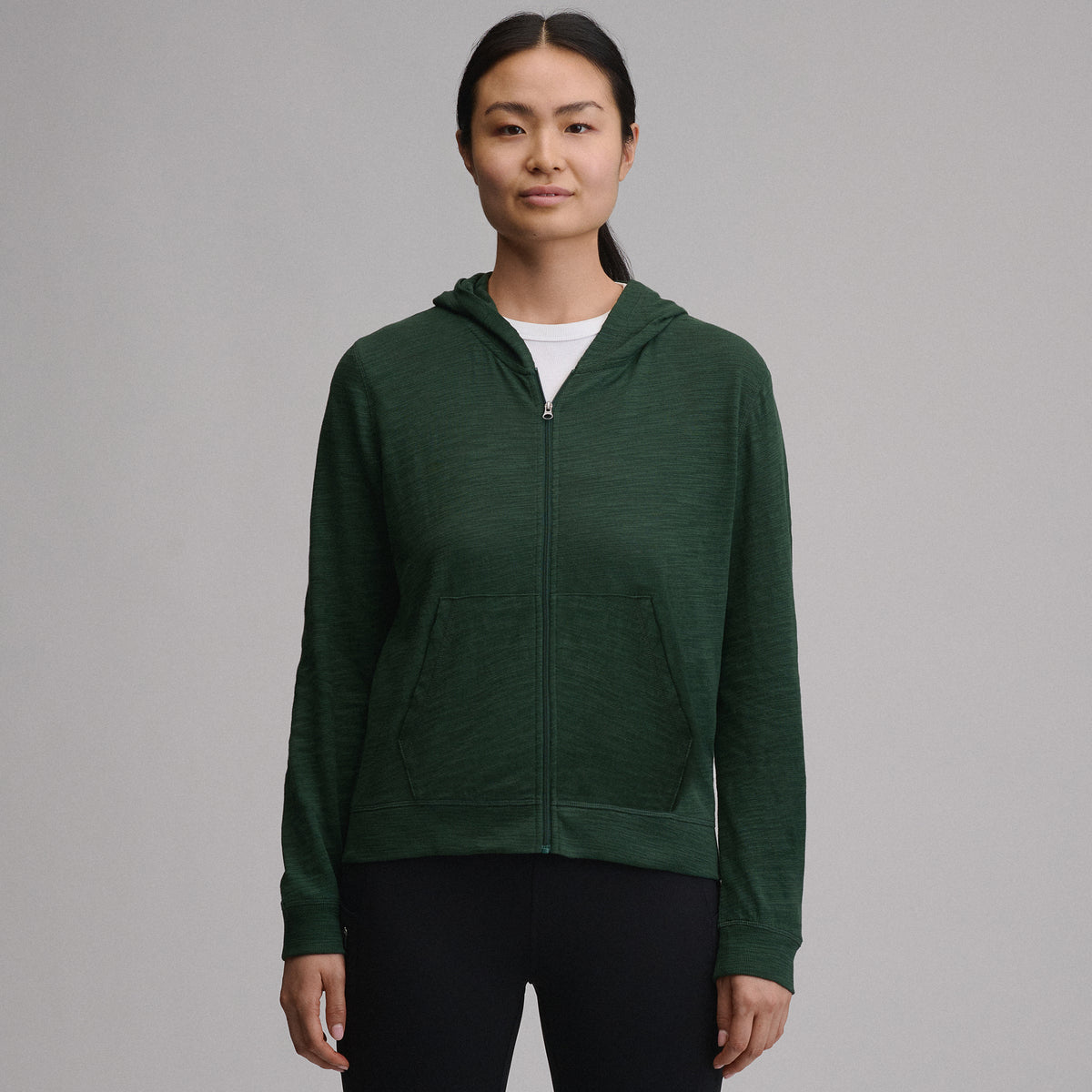 Women's Waverly Cotton Slub Full-Zip Sweatshirt-Dark Mint-25