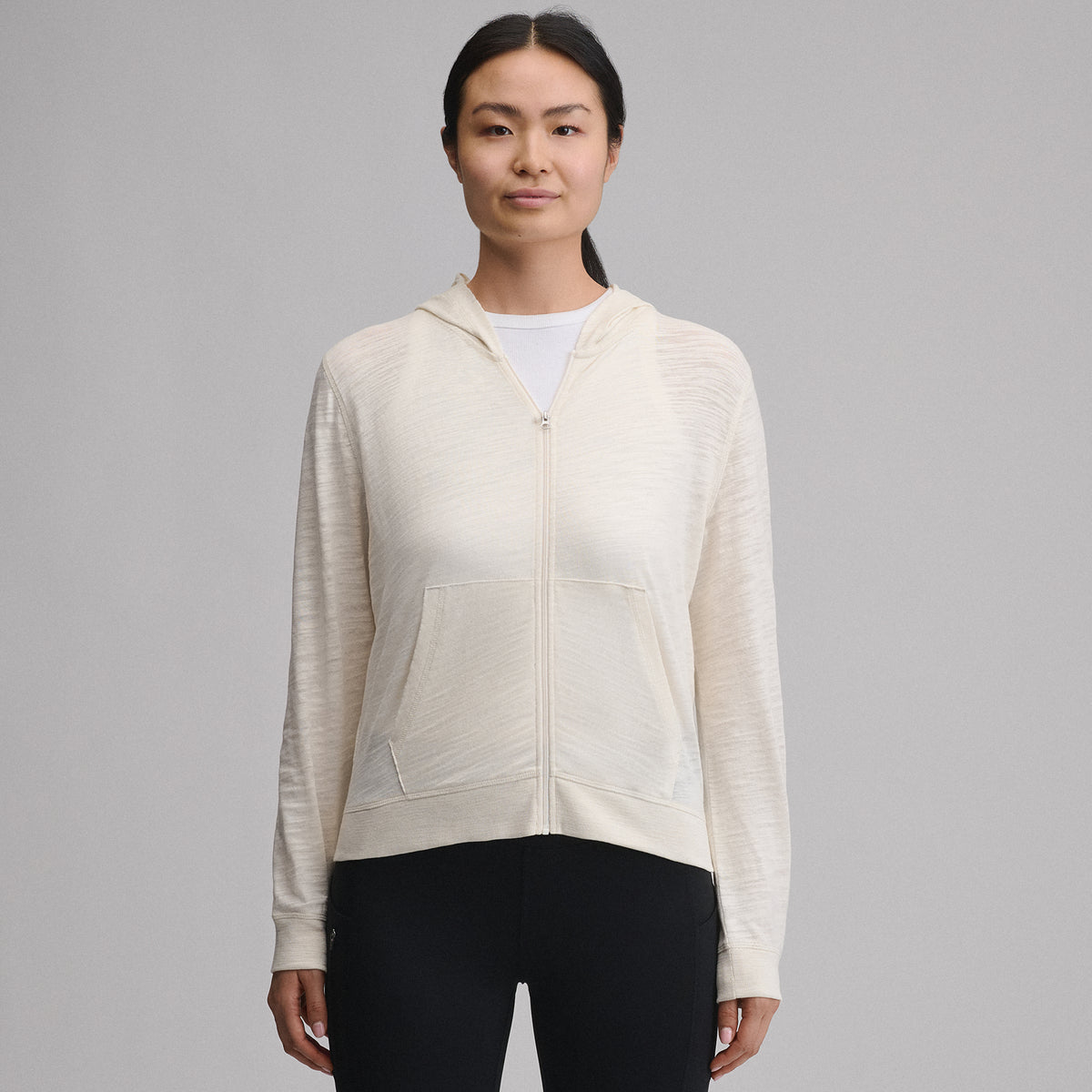 Women's Waverly Cotton Slub Full-Zip Sweatshirt-Ivory-35