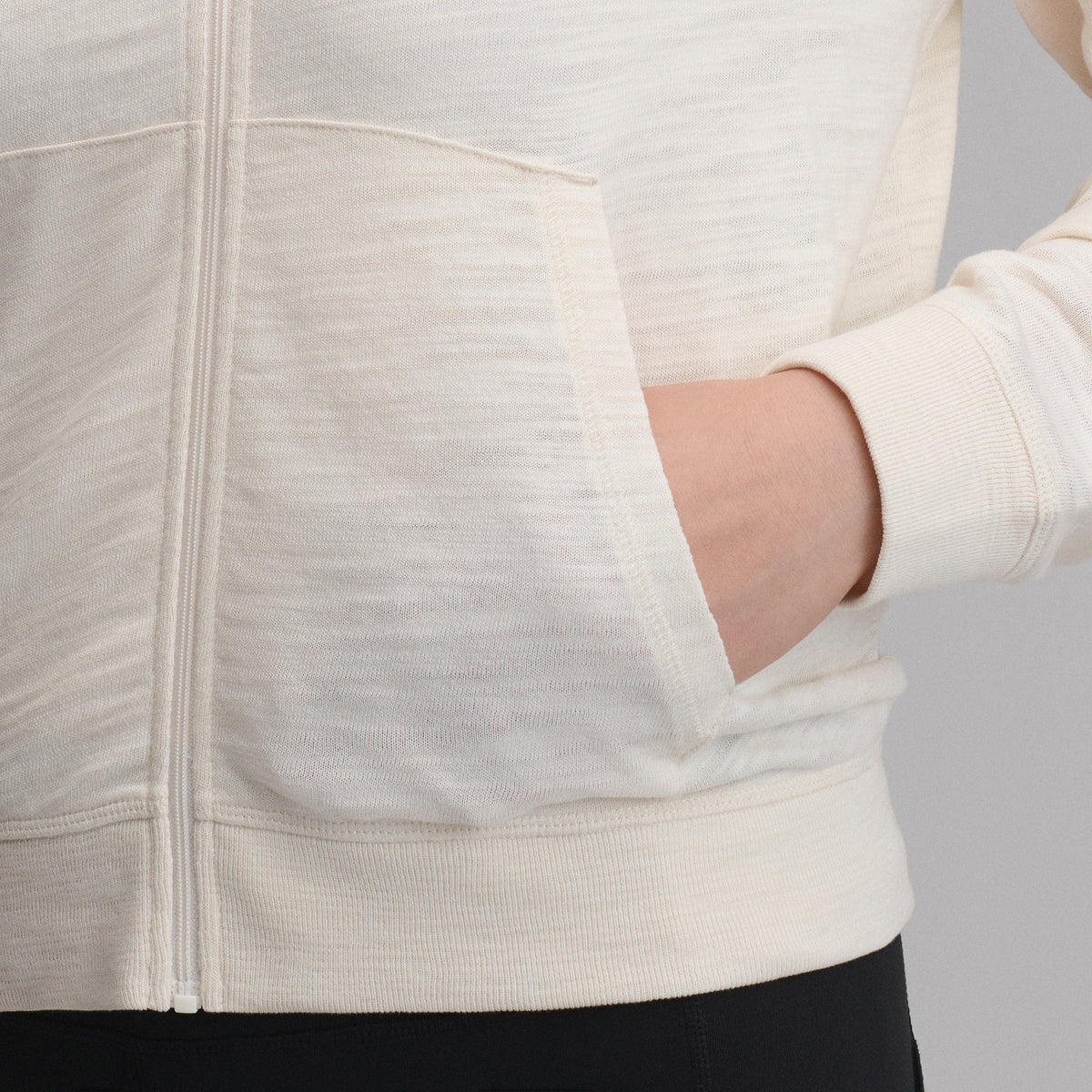 Women's Waverly Cotton Slub Full-Zip Sweatshirt-Ivory-37