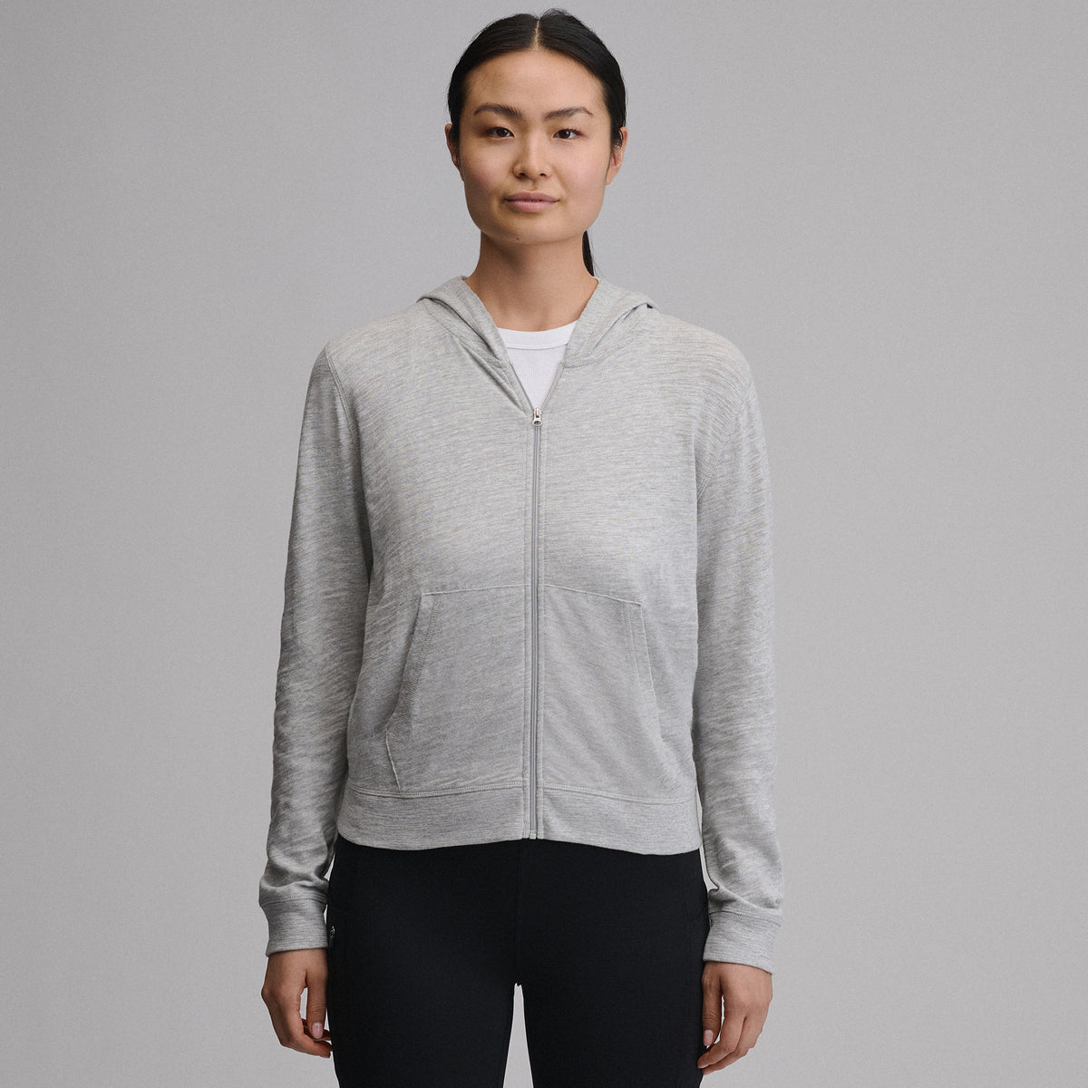Women's Waverly Cotton Slub Full-Zip Sweatshirt-Light Hthr Gray-40
