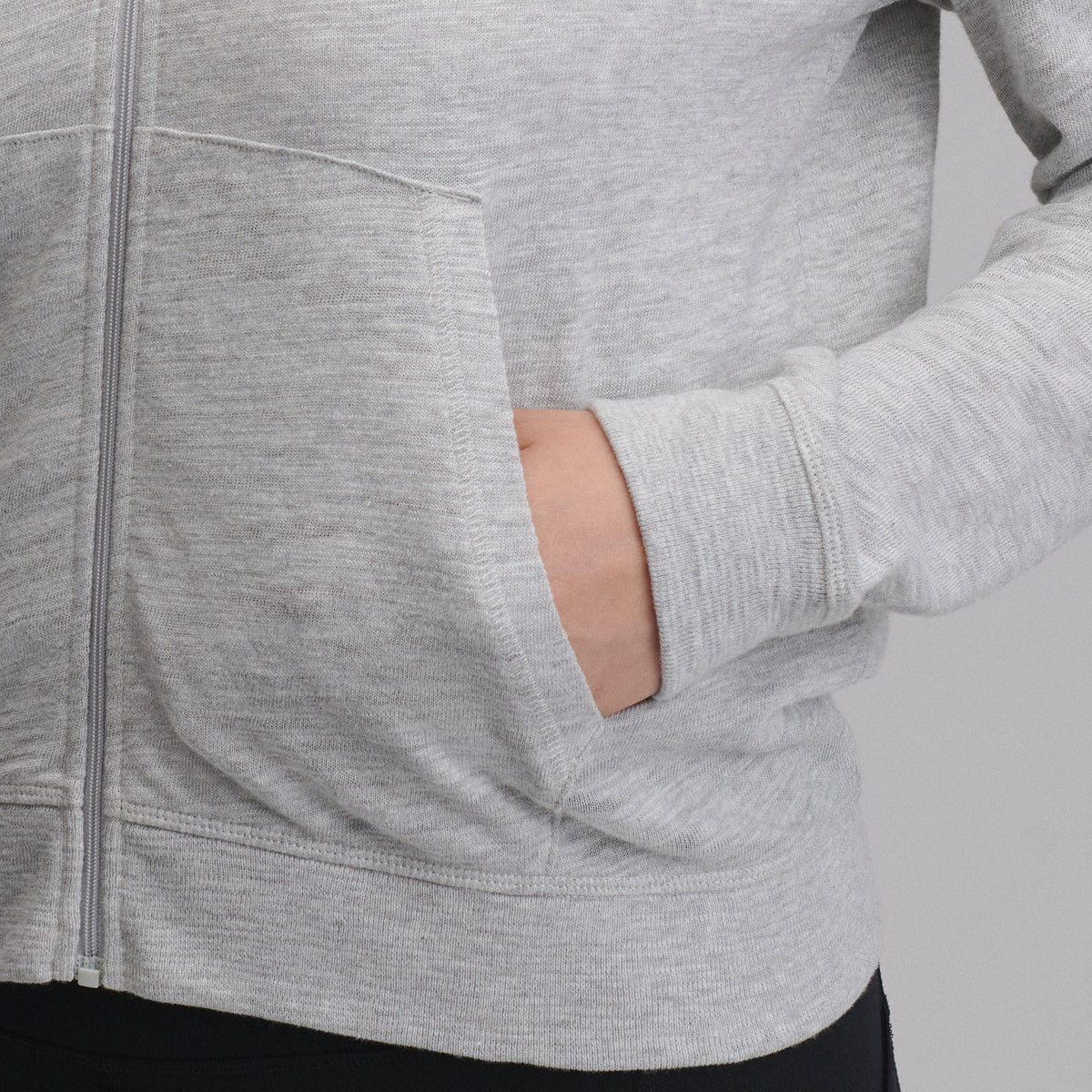 Women's Waverly Cotton Slub Full-Zip Sweatshirt-Light Hthr Gray-42