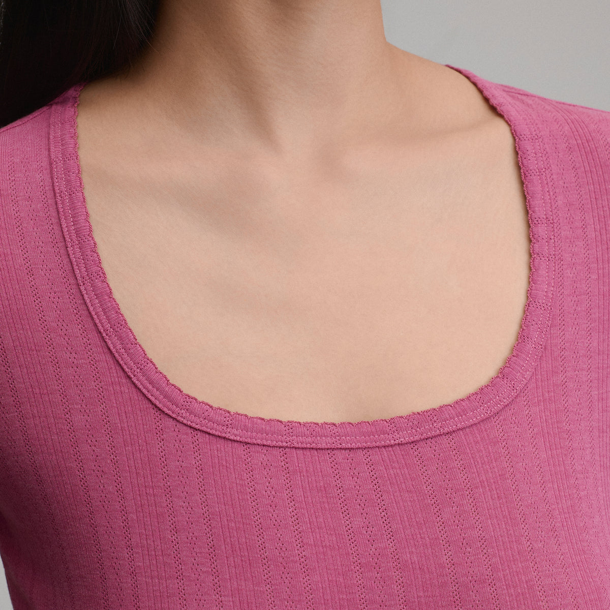 Pointelle Square Neck SS-Dusty Rose-7