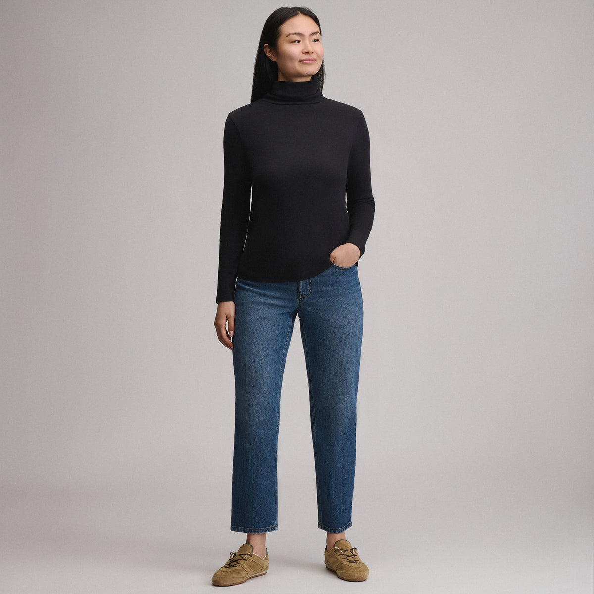 Women's Long-Sleeve Everyday Turtleneck-Black-4