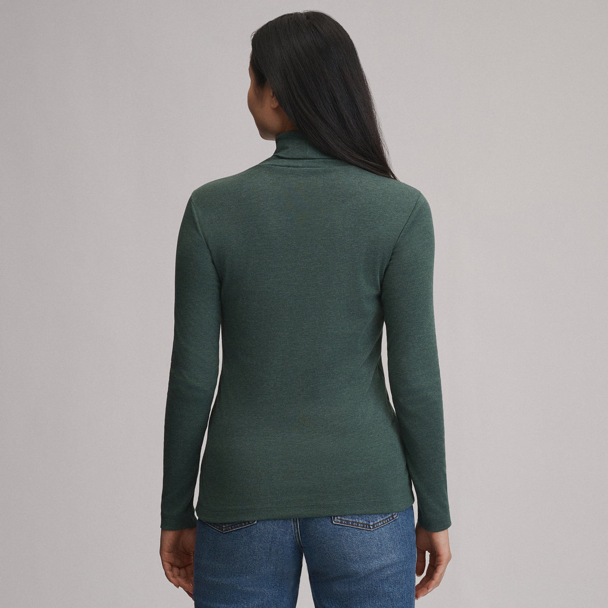 Women's Long-Sleeve Everyday Turtleneck-Dark Mint-10