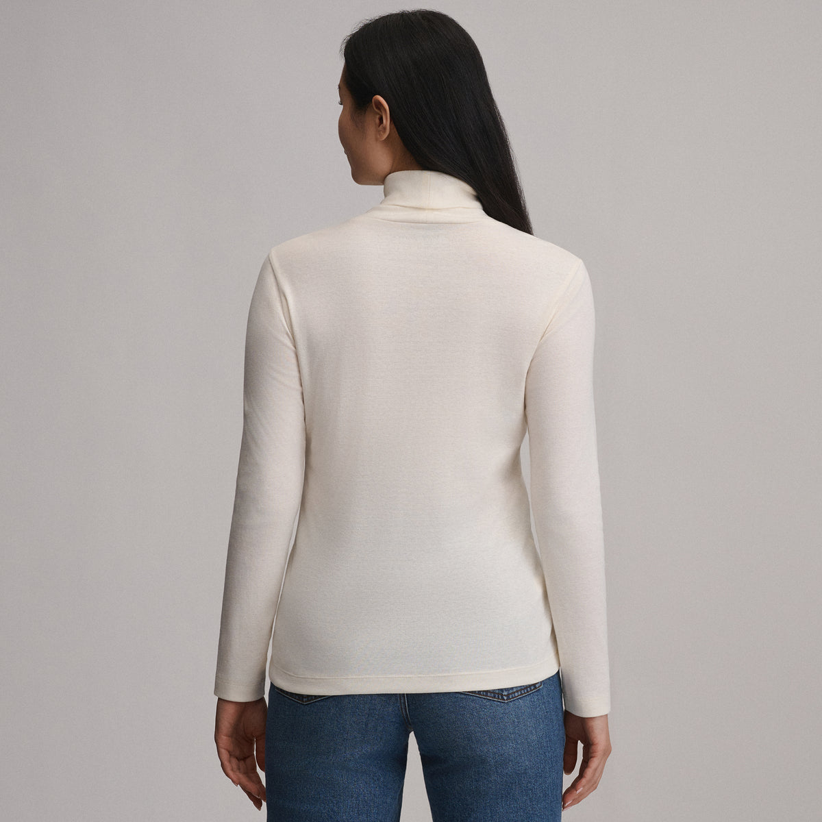 Women's Long-Sleeve Everyday Turtleneck-Ivory-14