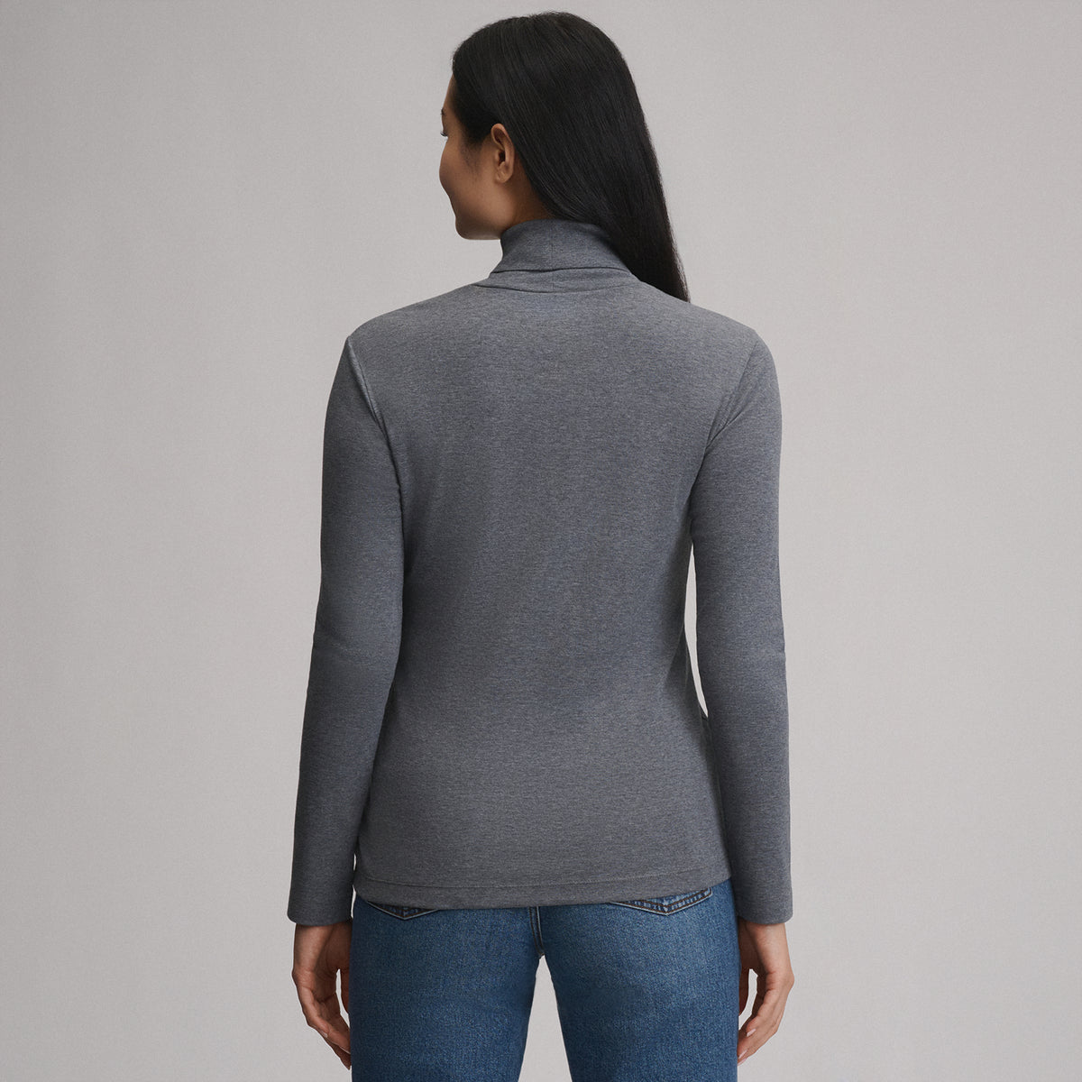 Women's Long-Sleeve Everyday Turtleneck-Med Heather Gray-18