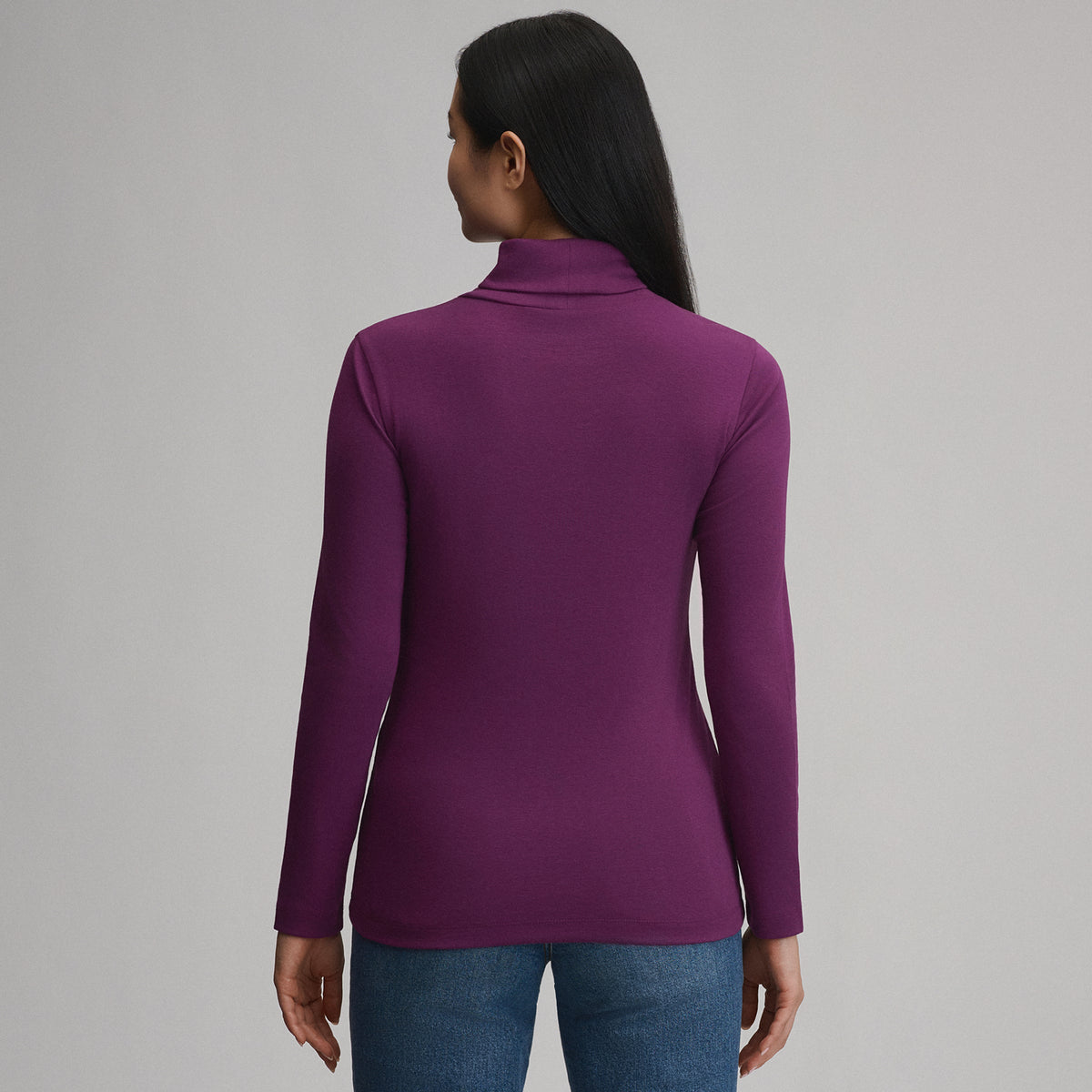 Women's Long-Sleeve Everyday Turtleneck-Wine Berry-22