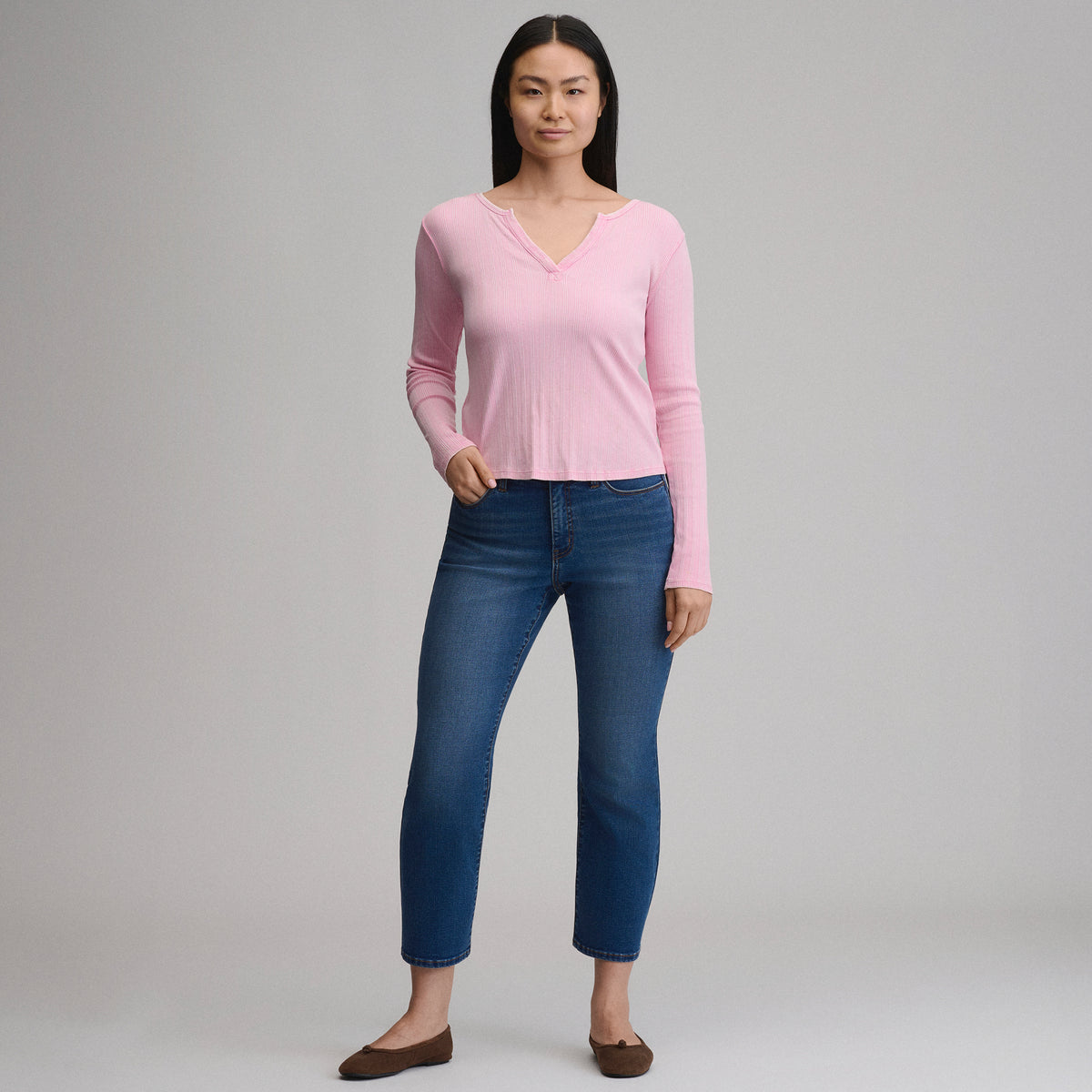 Rib Y Nk Henley-Bubble Gum-4