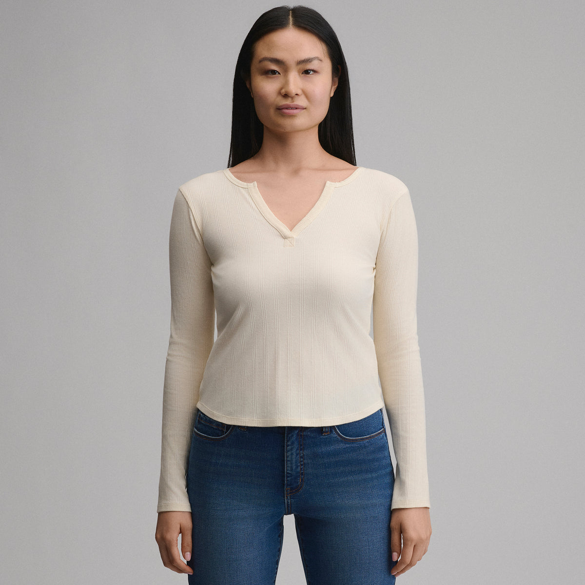 Rib Y Nk Henley-Ivory-9