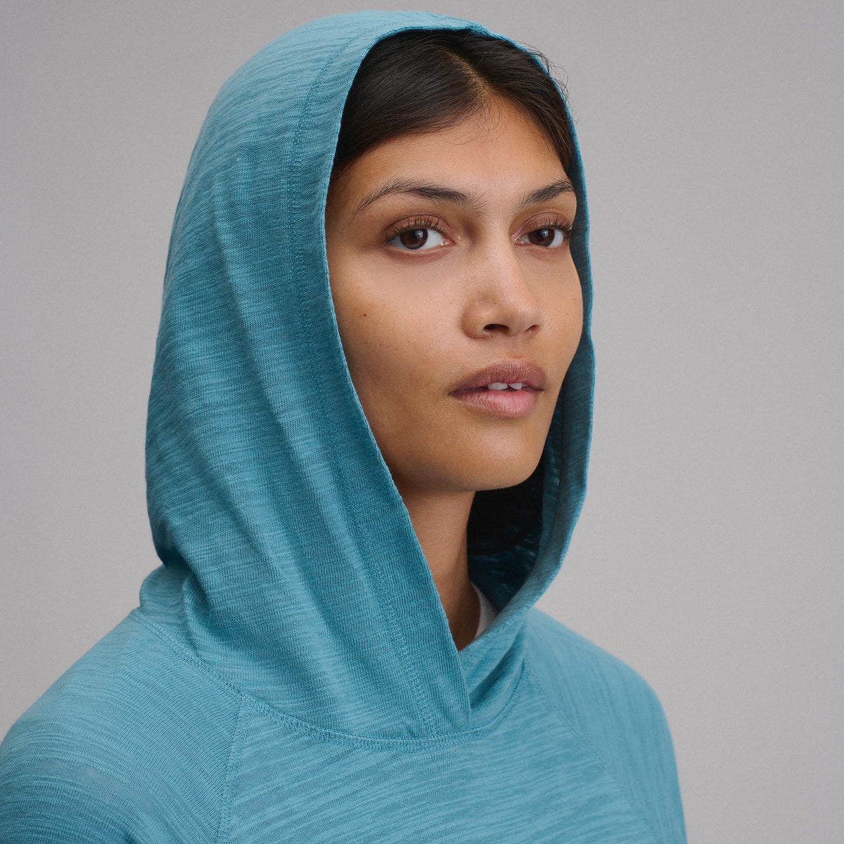 Women's Waverly Cotton Slub Hoodie-Azure-27