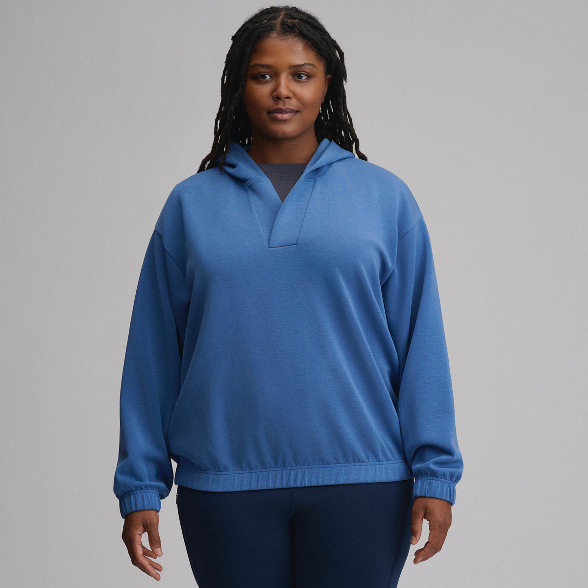 Women's Luxe Soft Hoodie-Dk Chambray-1