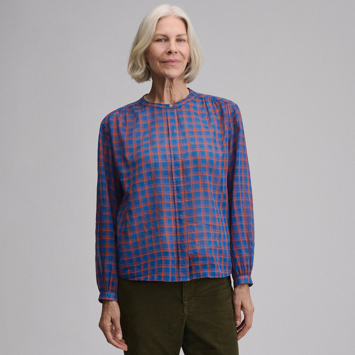 Printed Woven Blouse-Royal-1