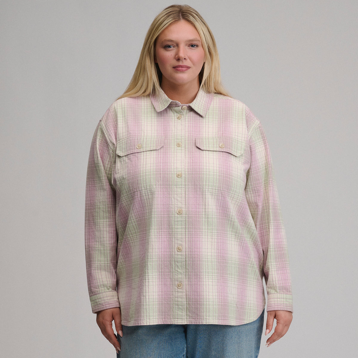 Women's Lowlands Boyfriend Overshirt-Light Pink-1