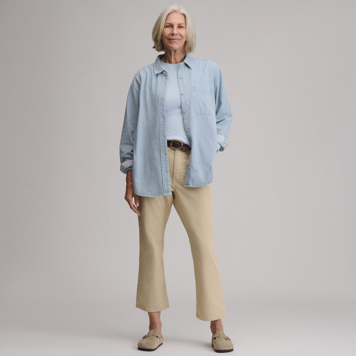 Women's Long-Sleeve Denim Boyfriend Overshirt-Cascade-4