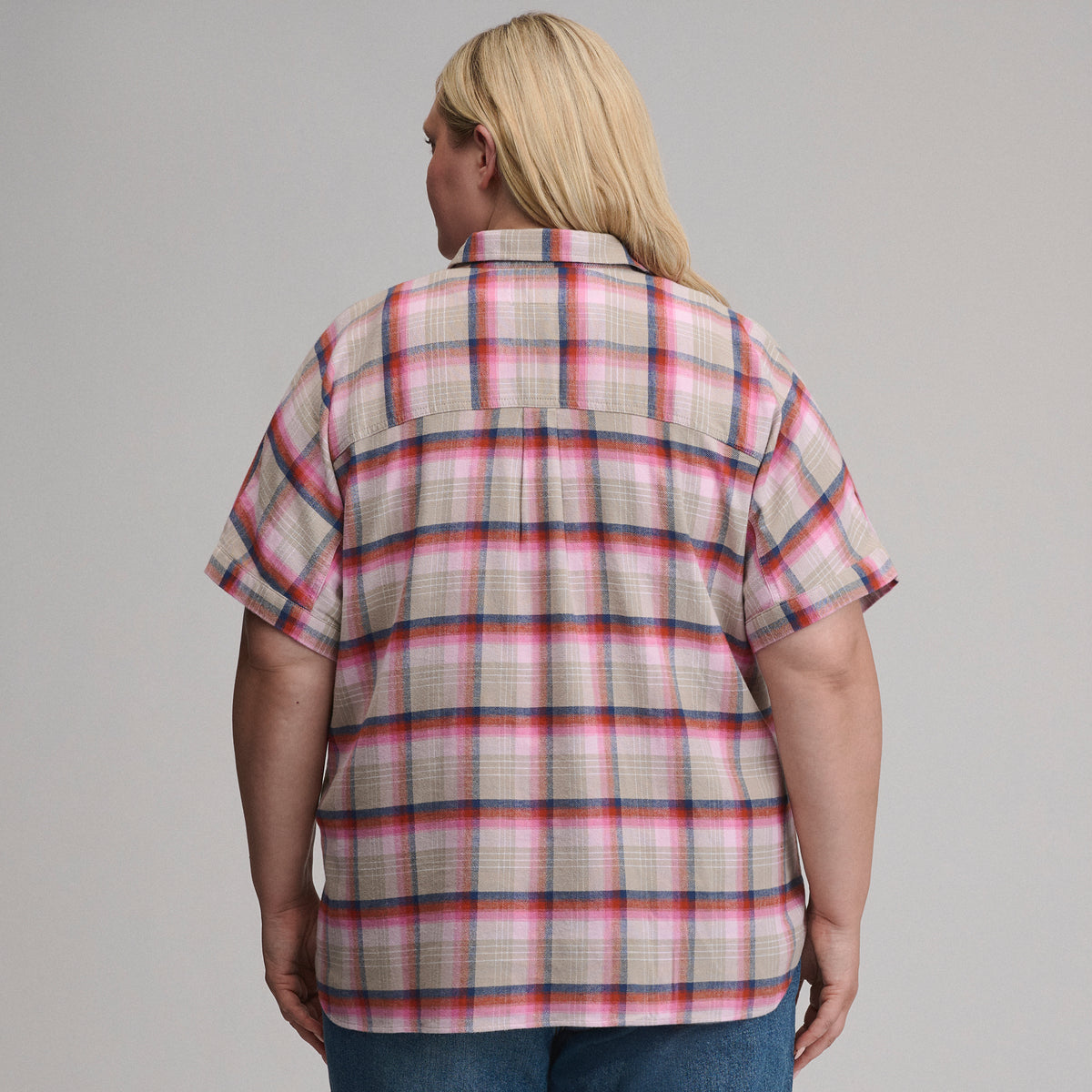 Women's Field Flex Flannel Short-Sleeve Shirt-Light Pink-10