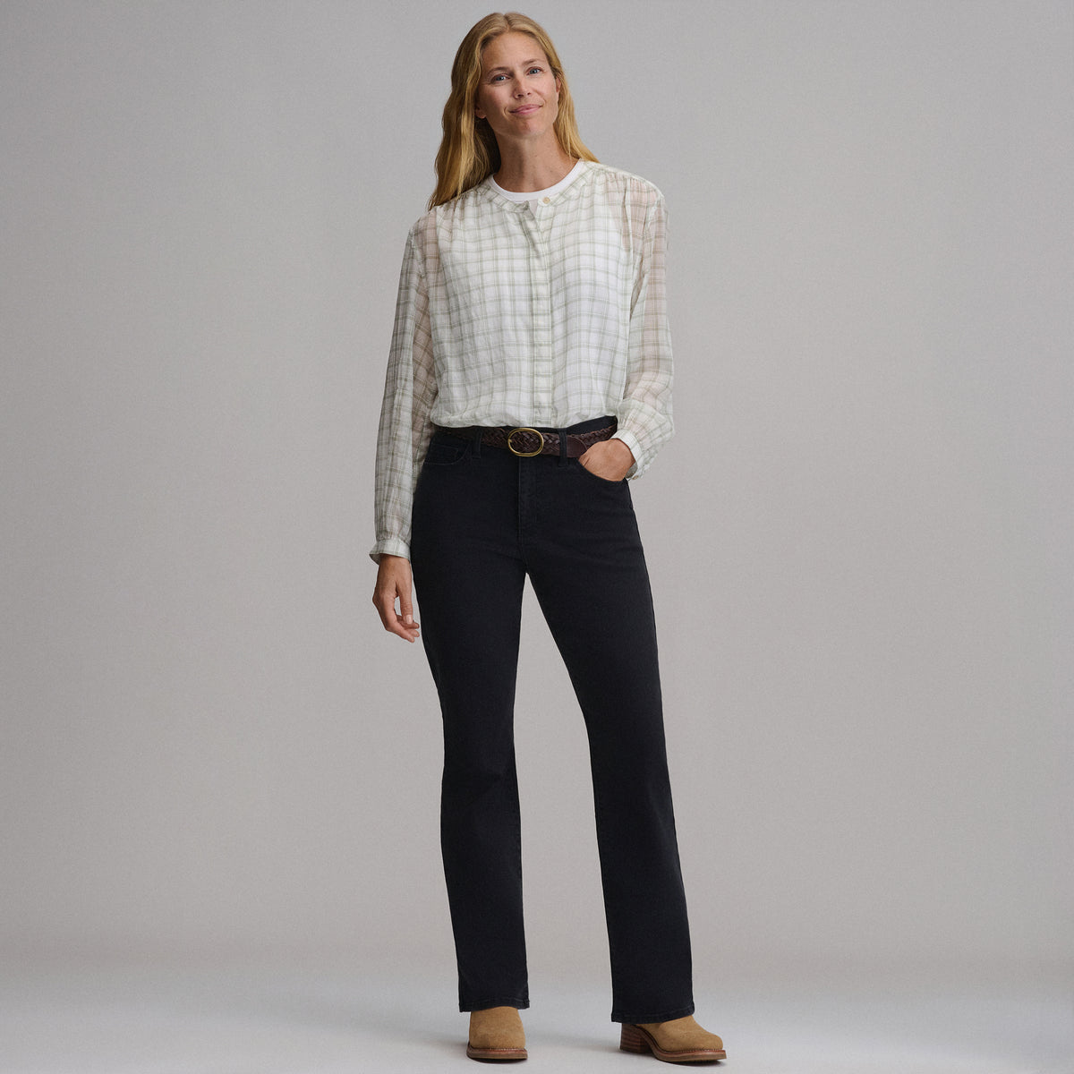 Women's Venture Stretch High-Rise Bootcut Jeans-Black-4