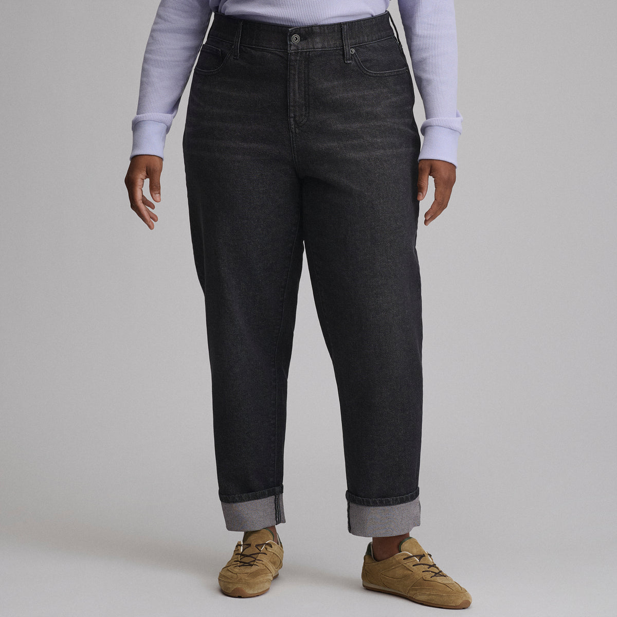 Women's Iconic 90's Boyfriend Jean-Charcoal-1