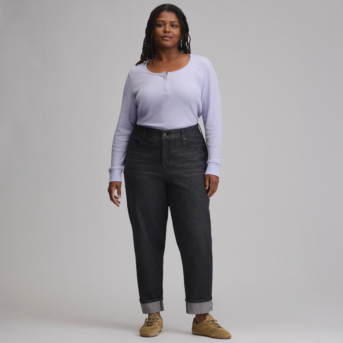 Women's Iconic 90's Boyfriend Jean-Charcoal-4