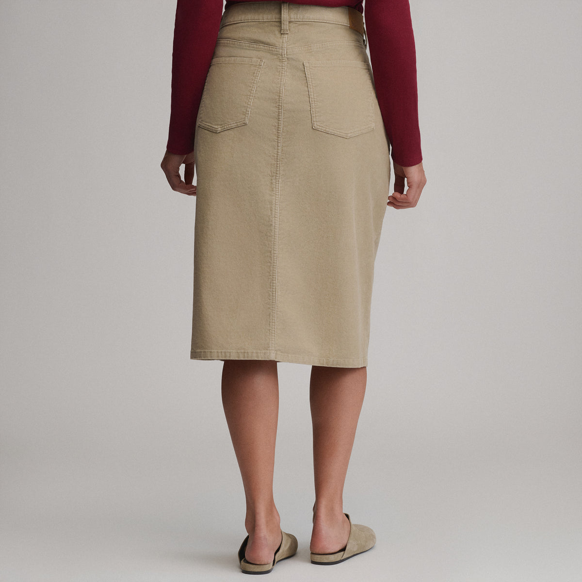 Women's Cord Skirt-Cordovan-2