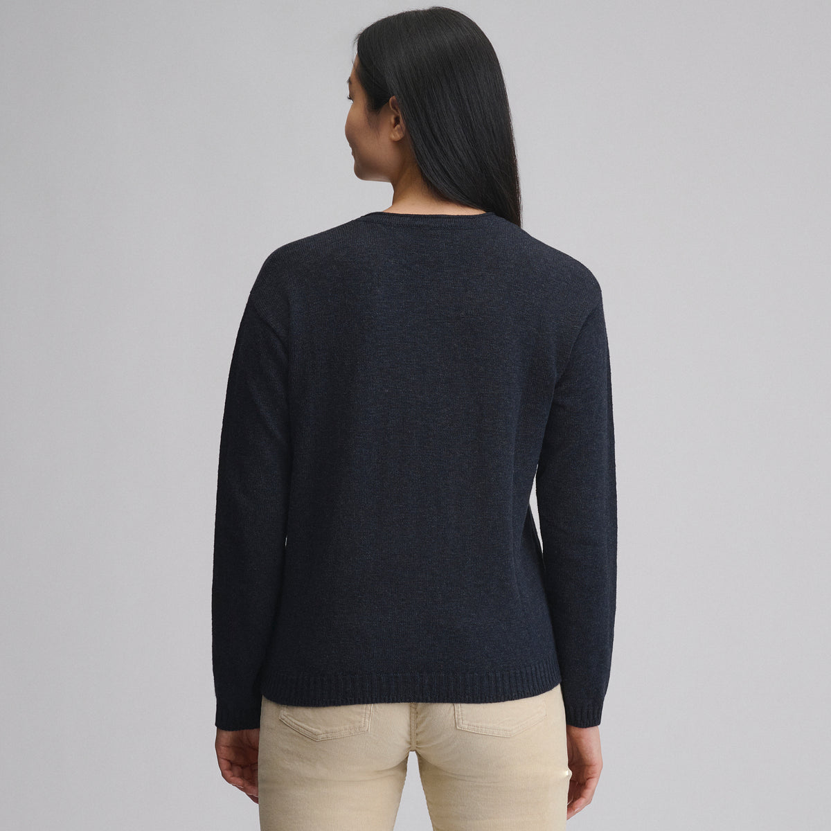 Cotton Slub Crew Sweater-Black-6