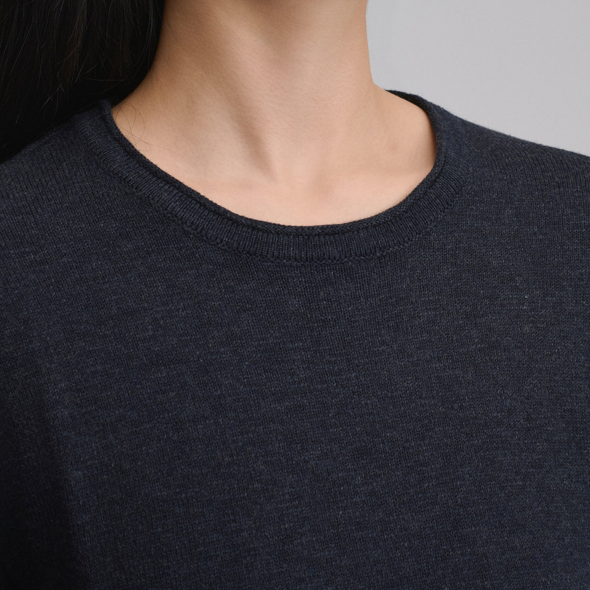 Cotton Slub Crew Sweater-Black-7