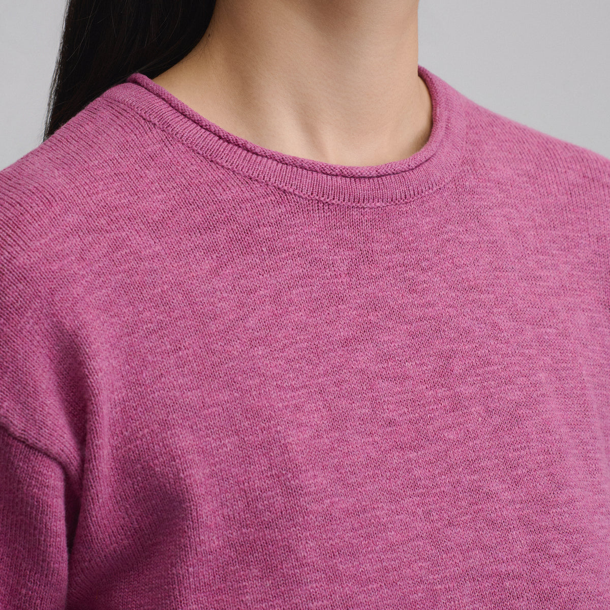 Cotton Slub Crew Sweater-Hibiscus-16