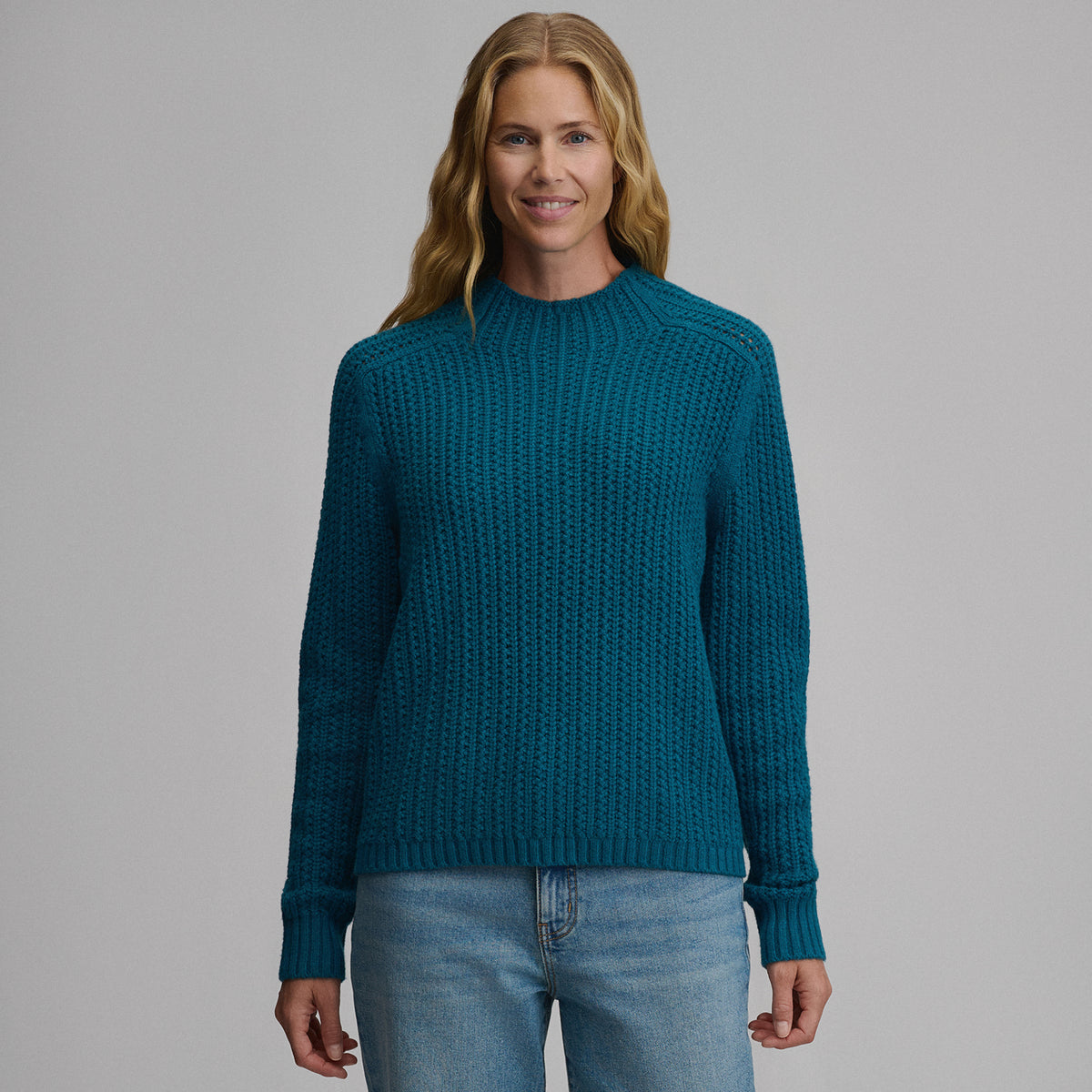 Women's Everloft Mock-Neck Sweater-Meridian Blue-1