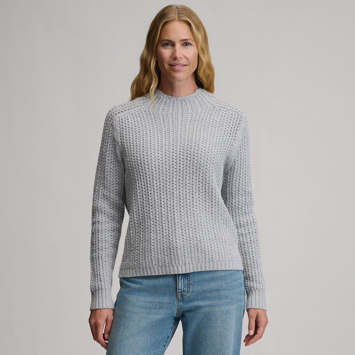 Women's Everloft Mock-Neck Sweater-Med Heather Gray-9