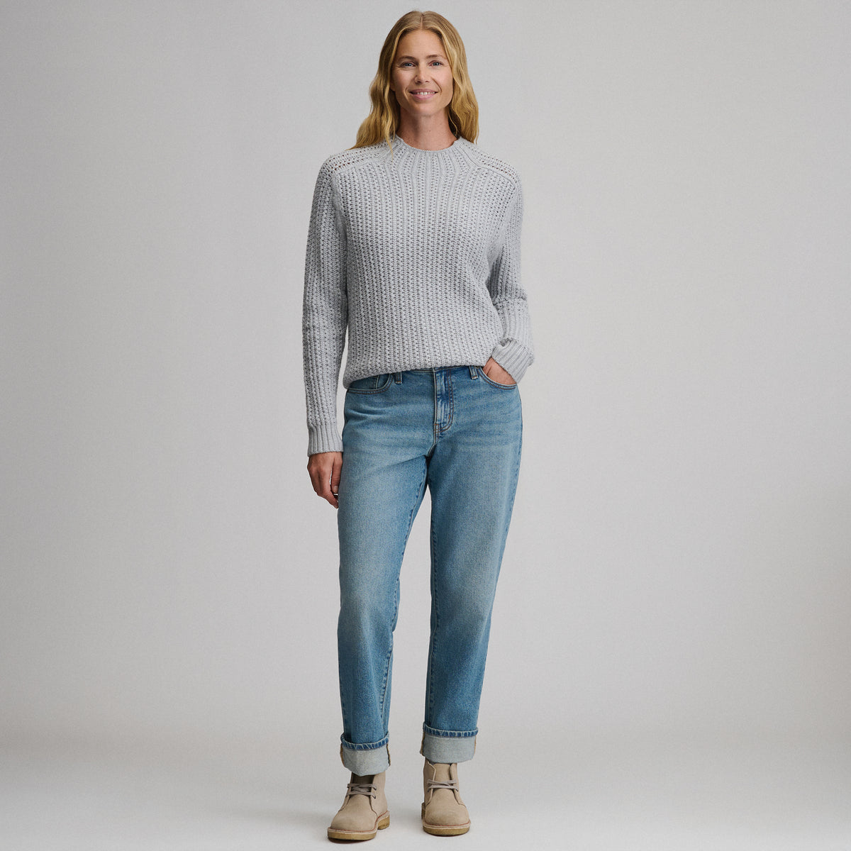 Women's Everloft Mock-Neck Sweater-Med Heather Gray-12