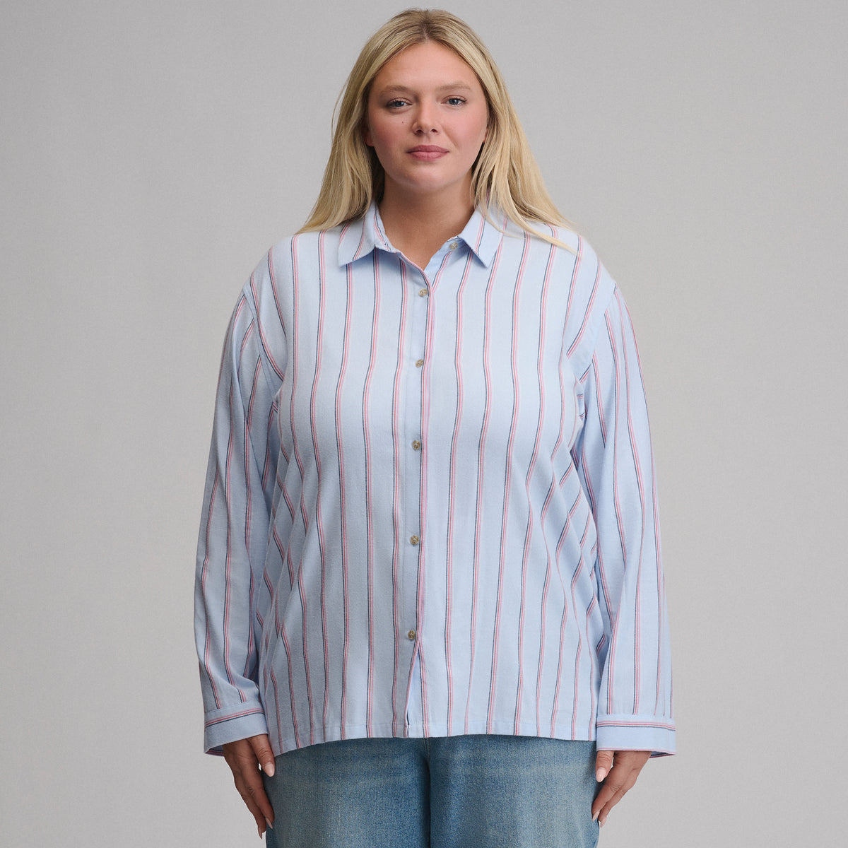 Women's Long-Sleeve Softened Sleep Shirt-Cascade-9